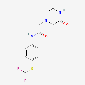molecular formula C13H15F2N3O2S B10809492 N-[4-(difluoromethylsulfanyl)phenyl]-2-(3-oxopiperazin-1-yl)acetamide 