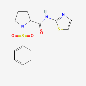 molecular formula C15H17N3O3S2 B10809510 N-(thiazol-2-yl)-1-tosylpyrrolidine-2-carboxamide 