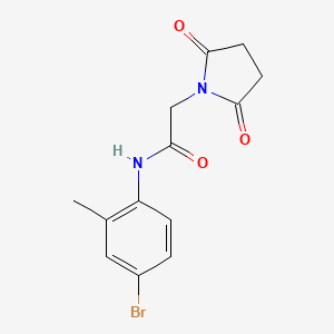 molecular formula C13H13BrN2O3 B10809537 N-(4-bromo-2-methylphenyl)-2-(2,5-dioxopyrrolidin-1-yl)acetamide 