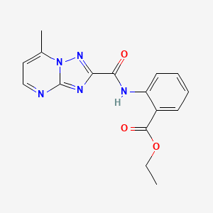 molecular formula C16H15N5O3 B10809575 Ethyl 2-[(7-methyl-[1,2,4]triazolo[1,5-a]pyrimidine-2-carbonyl)amino]benzoate 