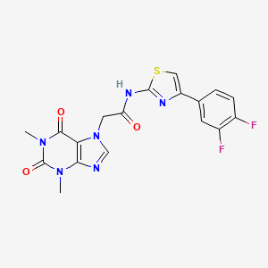 molecular formula C18H14F2N6O3S B10809639 N-[4-(3,4-difluorophenyl)-1,3-thiazol-2-yl]-2-(1,3-dimethyl-2,6-dioxopurin-7-yl)acetamide 