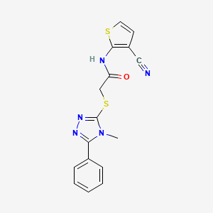 molecular formula C16H13N5OS2 B10809732 N-(3-cyanothiophen-2-yl)-2-[(4-methyl-5-phenyl-1,2,4-triazol-3-yl)sulfanyl]acetamide 