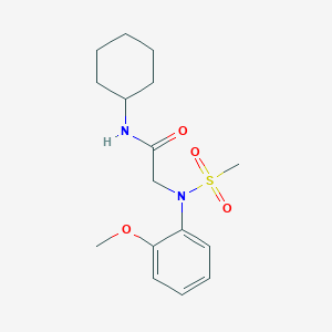 molecular formula C16H24N2O4S B10809819 N-cyclohexyl-N~2~-(2-methoxyphenyl)-N~2~-(methylsulfonyl)glycinamide 
