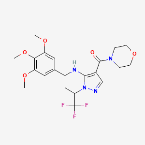 molecular formula C21H25F3N4O5 B10809837 Morpholin-4-yl[7-(trifluoromethyl)-5-(3,4,5-trimethoxyphenyl)-4,5,6,7-tetrahydropyrazolo[1,5-a]pyrimidin-3-yl]methanone 