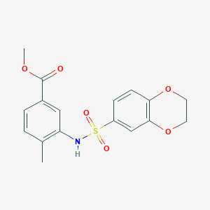 molecular formula C17H17NO6S B10809942 Methyl 3-(2,3-dihydro-1,4-benzodioxine-6-sulfonamido)-4-methylbenzoate 