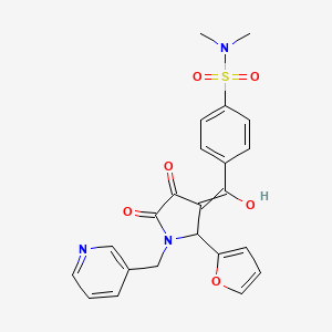 molecular formula C23H21N3O6S B10809963 4-[[2-(furan-2-yl)-4,5-dioxo-1-(pyridin-3-ylmethyl)pyrrolidin-3-ylidene]-hydroxymethyl]-N,N-dimethylbenzenesulfonamide 