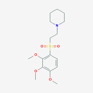 molecular formula C16H25NO5S B010810 Piperidine, 1-(2-((2,3,4-trimethoxyphenyl)sulfonyl)ethyl)- CAS No. 103595-58-0