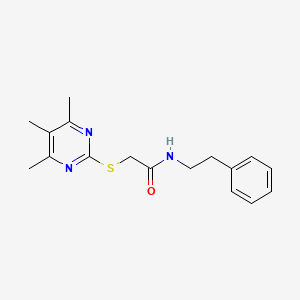 molecular formula C17H21N3OS B10810017 N-(2-phenylethyl)-2-(4,5,6-trimethylpyrimidin-2-yl)sulfanylacetamide 
