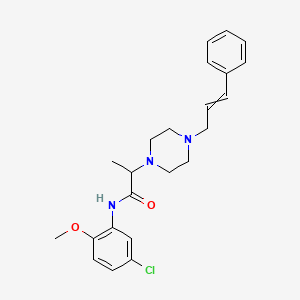 molecular formula C23H28ClN3O2 B10810085 N-(5-chloro-2-methoxyphenyl)-2-[4-(3-phenylprop-2-enyl)-1-piperazinyl]propanamide 