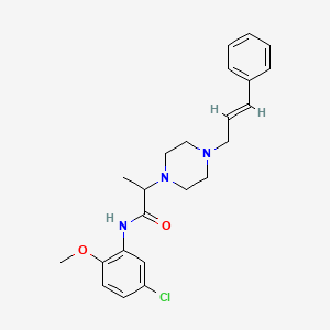 molecular formula C23H28ClN3O2 B10810117 N-(5-chloro-2-methoxyphenyl)-2-[4-[(E)-3-phenylprop-2-enyl]piperazin-1-yl]propanamide 