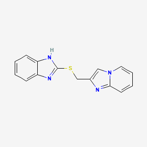 molecular formula C15H12N4S B10810143 2-((imidazo[1,2-a]pyridin-2-ylmethyl)thio)-1H-benzo[d]imidazole 