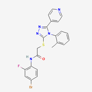 molecular formula C22H17BrFN5OS B10810158 N-(4-bromo-2-fluorophenyl)-2-[[4-(2-methylphenyl)-5-pyridin-4-yl-1,2,4-triazol-3-yl]sulfanyl]acetamide 