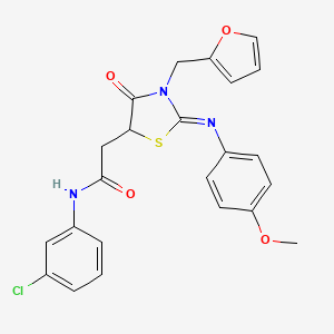 molecular formula C23H20ClN3O4S B10810161 N-(3-chlorophenyl)-2-[3-(furan-2-ylmethyl)-2-(4-methoxyphenyl)imino-4-oxo-1,3-thiazolidin-5-yl]acetamide 