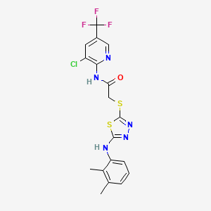 molecular formula C18H15ClF3N5OS2 B10810176 N-[3-chloro-5-(trifluoromethyl)pyridin-2-yl]-2-[[5-(2,3-dimethylanilino)-1,3,4-thiadiazol-2-yl]sulfanyl]acetamide 
