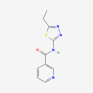 molecular formula C10H10N4OS B10810288 N-(5-ethyl-1,3,4-thiadiazol-2-yl)nicotinamide 