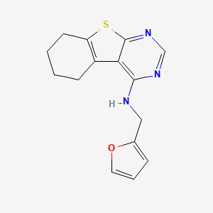 molecular formula C15H15N3OS B10810294 N-[(Furan-2-Yl)methyl]-5,6,7,8-Tetrahydro[1]benzothieno[2,3-D]pyrimidin-4-Amine 