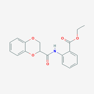 molecular formula C18H17NO5 B10810382 Ethyl 2-(2,3-dihydro-1,4-benzodioxine-3-carbonylamino)benzoate 