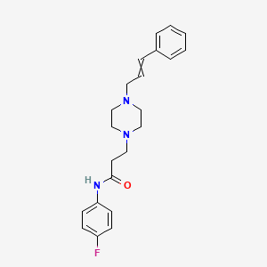 molecular formula C22H26FN3O B10810457 N-(4-fluorophenyl)-3-{4-[(2E)-3-phenylprop-2-en-1-yl]piperazin-1-yl}propanamide 