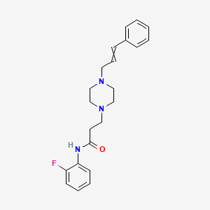molecular formula C22H26FN3O B10810460 N-(2-fluorophenyl)-3-{4-[(2E)-3-phenylprop-2-en-1-yl]piperazin-1-yl}propanamide 