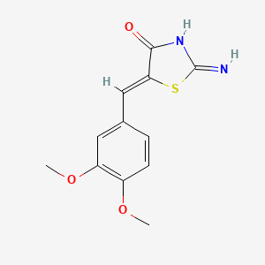 molecular formula C12H12N2O3S B10810465 (Z)-2-amino-5-(3,4-dimethoxybenzylidene)thiazol-4(5H)-one 