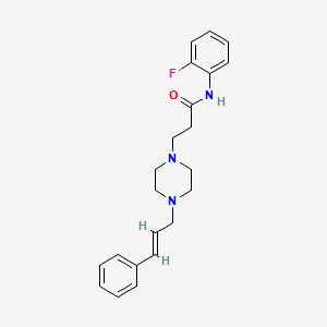 molecular formula C22H26FN3O B10810523 N-(2-fluorophenyl)-3-[4-[(E)-3-phenylprop-2-enyl]piperazin-1-yl]propanamide 