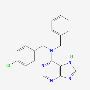 molecular formula C19H16ClN5 B10810566 N-benzyl-N-(4-chlorobenzyl)-7H-purin-6-amine 