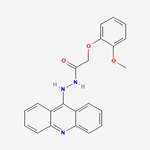 molecular formula C22H19N3O3 B10810593 N'-(acridin-9-yl)-2-(2-methoxyphenoxy)acetohydrazide 