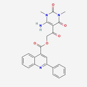 molecular formula C24H20N4O5 B10810599 [2-(4-Amino-1,3-dimethyl-2,6-dioxopyrimidin-5-yl)-2-oxoethyl] 2-phenylquinoline-4-carboxylate 