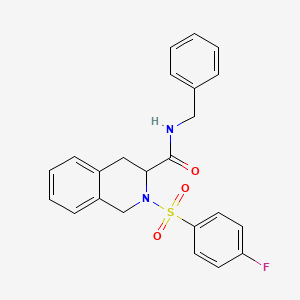 molecular formula C23H21FN2O3S B10810652 N-Benzyl-2-((4-fluorophenyl)sulfonyl)-1,2,3,4-tetrahydroisoquinoline-3-carboxamide 
