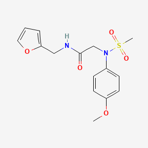 molecular formula C15H18N2O5S B10810776 N-Furan-2-ylmethyl-2-[methanesulfonyl-(4-methoxy-phenyl)-amino]-acetamide 
