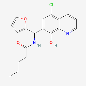 molecular formula C19H19ClN2O3 B10810820 N-[(5-chloro-8-hydroxyquinolin-7-yl)-(furan-2-yl)methyl]pentanamide 