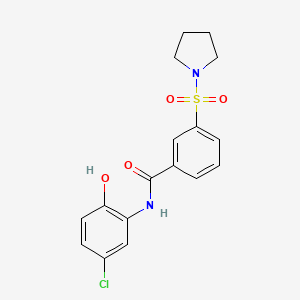 molecular formula C17H17ClN2O4S B10810828 N-(5-chloro-2-hydroxyphenyl)-3-pyrrolidin-1-ylsulfonylbenzamide 