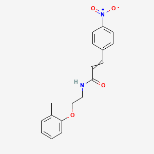 molecular formula C18H18N2O4 B10810860 N-[2-(2-methylphenoxy)ethyl]-3-(4-nitrophenyl)prop-2-enamide 