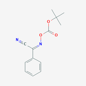 molecular formula C₁₃H₁₄N₂O₃ B108109 2-(叔丁氧羰基氧亚氨基)-2-苯基乙腈 CAS No. 58632-95-4
