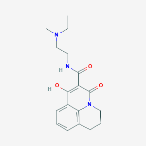molecular formula C19H25N3O3 B10810924 N-[2-(diethylamino)ethyl]-7-hydroxy-5-oxo-2,3-dihydro-1H,5H-pyrido[3,2,1-ij]quinoline-6-carboxamide 