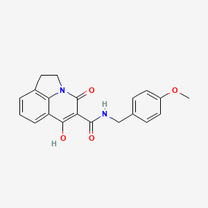 molecular formula C20H18N2O4 B10810963 4-hydroxy-N-(4-methoxybenzyl)-6-oxo-1,2-dihydro-6H-pyrrolo[3,2,1-ij]quinoline-5-carboxamide 
