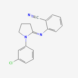 molecular formula C17H14ClN3 B10810999 Benzonitriile,2-[1-(3-chlorophenyl)pyrrolidin-2-ylidenamino]- 