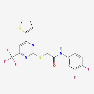 molecular formula C17H10F5N3OS2 B10811040 N-(3,4-difluorophenyl)-2-{[4-(thiophen-2-yl)-6-(trifluoromethyl)pyrimidin-2-yl]sulfanyl}acetamide 