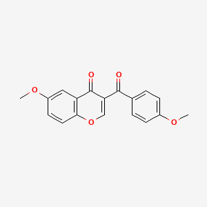 molecular formula C18H14O5 B10811049 6-methoxy-3-[(4-methoxyphenyl)carbonyl]-4H-chromen-4-one 