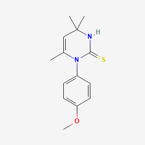 molecular formula C14H18N2OS B10811060 1-(4-Methoxyphenyl)-4,4,6-trimethyl-1,2,3,4-tetrahydropyrimidine-2-thione 
