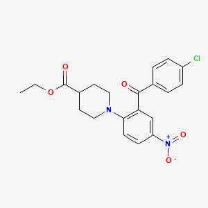 molecular formula C21H21ClN2O5 B10811185 Ethyl 1-[2-(4-chlorobenzoyl)-4-nitrophenyl]piperidine-4-carboxylate 