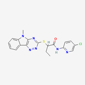 molecular formula C19H17ClN6OS B10811216 N-(5-Chloropyridin-2-YL)-2-({5-methyl-5H-[1,2,4]triazino[5,6-B]indol-3-YL}sulfanyl)butanamide CAS No. 312531-89-8