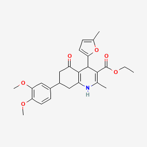 molecular formula C26H29NO6 B10811236 7-(3,4-Dimethoxy-phenyl)-2-methyl-4-(5-methyl-furan-2-yl)-5-oxo-1,4,5,6,7,8-hexahydro-quinoline-3-carboxylic acid ethyl ester 