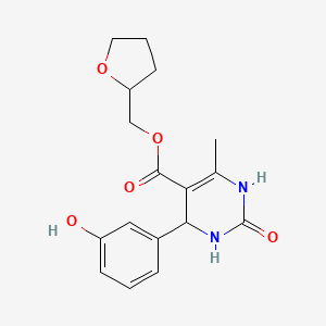 molecular formula C17H20N2O5 B10811248 Tetrahydrofuran-2-ylmethyl 4-(3-hydroxyphenyl)-6-methyl-2-oxo-1,2,3,4-tetrahydropyrimidine-5-carboxylate 