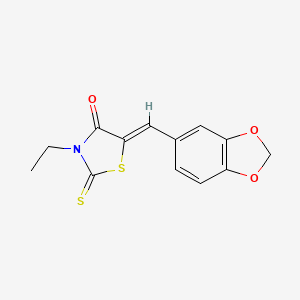 molecular formula C13H11NO3S2 B10811284 5-Benzo[1,3]dioxol-5-ylmethylene-3-ethyl-2-thioxo-thiazolidin-4-one 