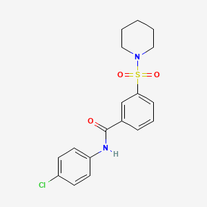 molecular formula C18H19ClN2O3S B10811296 N-(4-chlorophenyl)-3-piperidin-1-ylsulfonylbenzamide 