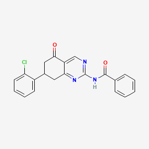molecular formula C21H16ClN3O2 B10811308 N-[7-(2-chlorophenyl)-5-oxo-5,6,7,8-tetrahydroquinazolin-2-yl]benzamide 