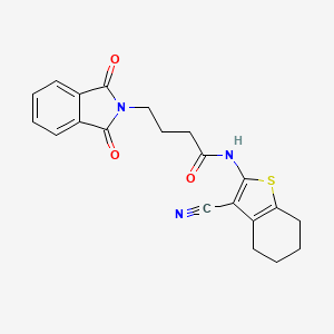 molecular formula C21H19N3O3S B10811340 N-(3-cyano-4,5,6,7-tetrahydro-1-benzothiophen-2-yl)-4-(1,3-dioxoisoindol-2-yl)butanamide 