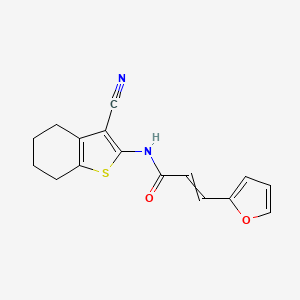 molecular formula C16H14N2O2S B10811348 N-(3-cyano-4,5,6,7-tetrahydro-1-benzothiophen-2-yl)-3-(furan-2-yl)prop-2-enamide 