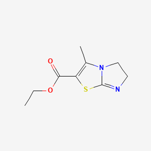 molecular formula C9H12N2O2S B10811357 Imidazolo[2,1-b]thiazole-2-carboxylic acid, 5,6-dihydro-3-methyl-, ethyl ester 